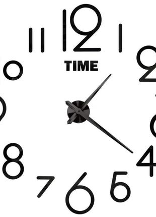 3д годинник настінний, чорний (40-120 см)
