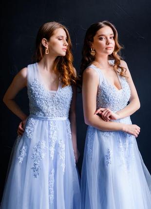 Выпускное платье голубое