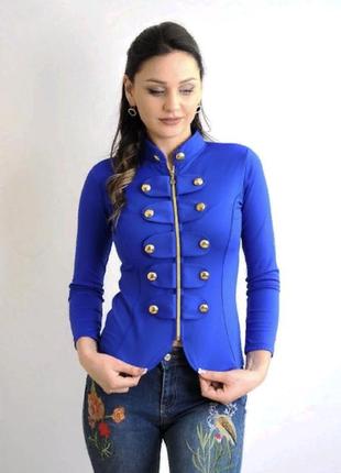 Стильный синий пиджак стиля balmain