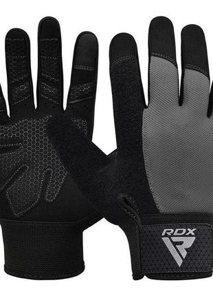 Рукавички для фітнесу rdx w1 full finger plus grey l