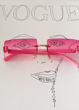 Тренд стильні жіночі рожеві прямокутні сонцезахисні окуляри сонячні очки антиблик