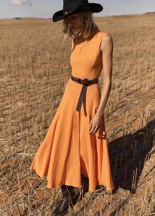 Платье женское оранжевое zara new