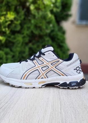 👟 кроссовки asics gel kahana 8 бежевые с оранжевым и черным / наложка bs👟