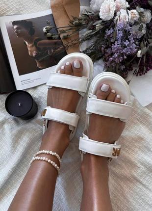 Шикарные женские босоножки сандали в стиле christian dior sandals white белые
