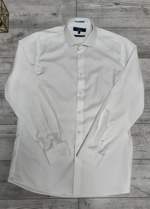Сорочка рубашка чоловіча біла довгий рукав коттон 100%  р 48 бренд "next"