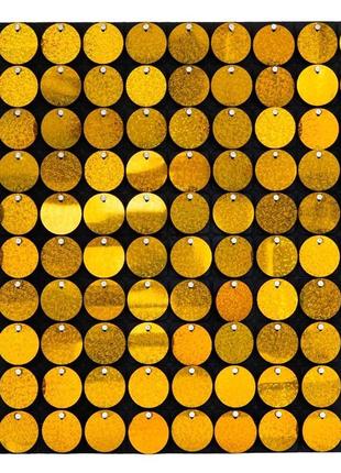 Декоративна панель з паєтками для фотозони, золота, 30*30см, 100 паєток