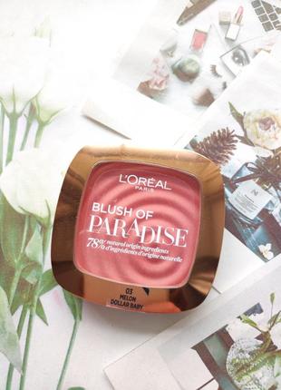 Рум'яна рожеві l'oréal blush of paradise 03