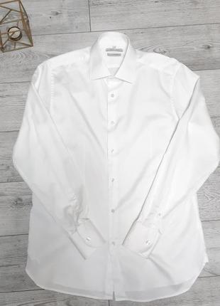 Сорочка рубашка чоловіча біла довгий рукав коттон 100%  р 46-48