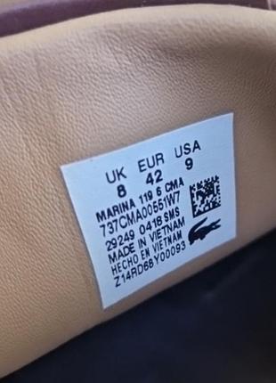 Шкіряні топсайдери мокасини кеди lacoste marina 119 / розмір 42 оригінал6 фото