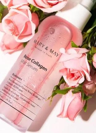 Увлажняющий тонер-мист mary & may rose collagen mist serum