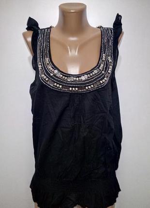 Хлопковая блуза с серебристой фурнитурой e_vie 16/50 размера