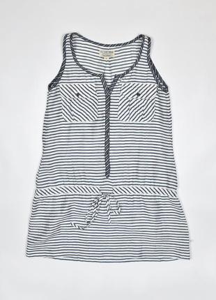 Льняное летнее платье сарафан polo jeans ralph lauren размер xs // лен полоска