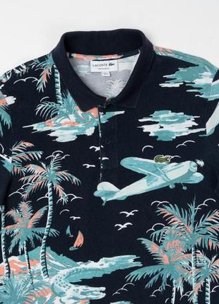 Lacoste regular fit hawaiian print cotton polo 1100 163621814