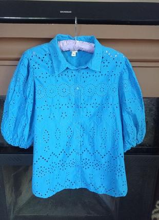 Продам новую красивую блузу из прошвы, размер 50-52.