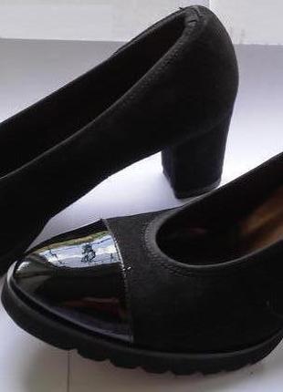 Текстильні туфлі з лакованим носком m&m shoes розмір 39,5