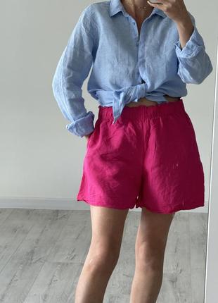Шорты zara h&m лён вискоза
