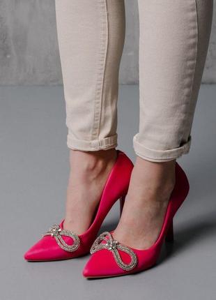 Жіночі туфлі fashion bow 3995 рожеві 😍🩷💎🪷