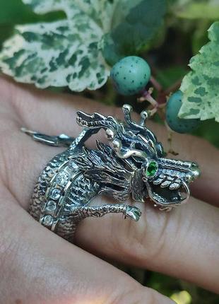 Серебряная кольца дракон
