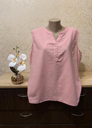 Натуральная льняная блузка 54-58