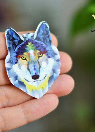 Брошка "сірий вовк".