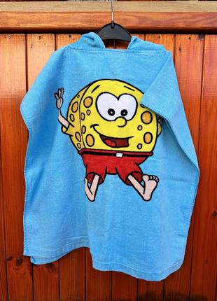 Рушник пляжний, пончо для пляжу спанч боб