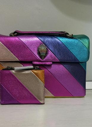 Кожаная сумка kurt geiger kensington rainbow + кошелек в подарок!