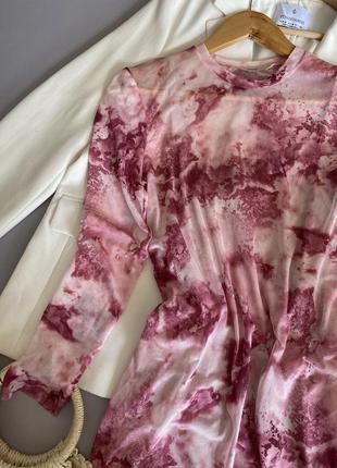 Міді сукня з боковими розрізами, розмір м, колір рожевий9 фото