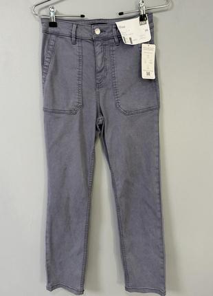 Женские джинсы серые новые с этикетками прямые, бренд f&amp;f со скидкой-50%