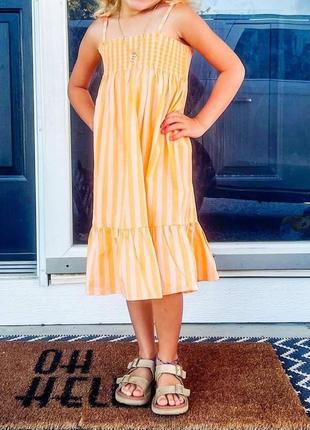 Платье сарафан свободное в полоску на 5-6 лет