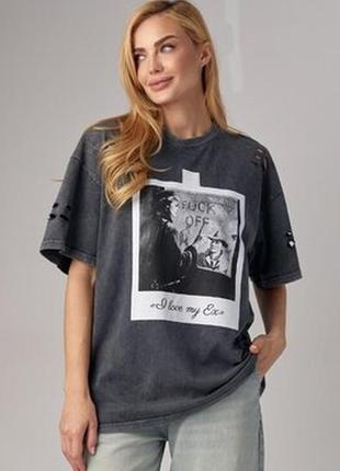 Жіноча трикотажна футболка в стилі grunge