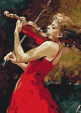 Картина по номерам девушка со скрипкой  brushme 40 х 50  bs491