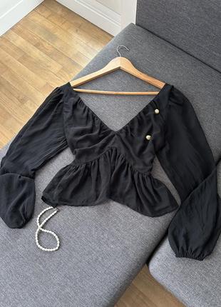 Черная блуза h&amp;m