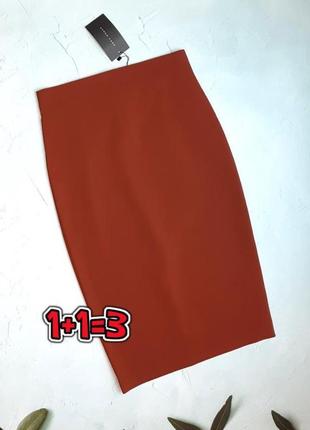 🎁1+1=3 новая шикарная терракотовая юбка миди высокая посадка zara, размер 46 - 48