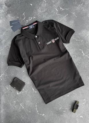 Мужская футболка gant черная &lt;unk&gt; брендовые футболки от гент