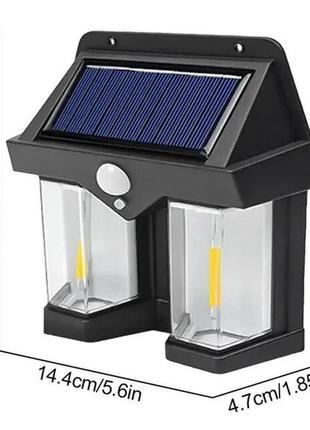 Фонарь на солнечной батарее с датчиком движения solar wall lamp coba cb-228