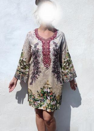 Очень красивое с вышивкой этническое восточное платье mona's ally's пакистан