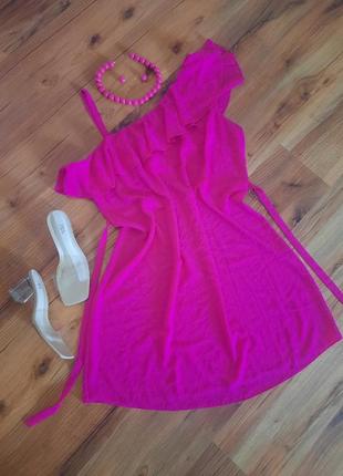 Летнее платье сарафан цвета фуксия 16-18 размер.