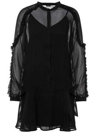 Шикарна чорна сукня із шифону вільного крою від преміум-бренду guess