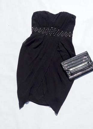 Чёрное коктейльное мини платье vila clothes