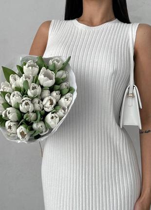Белое вязаное вечернее платье миди с разрезами премиум xs s m l xl 42 44 46 48 50 вечернее длинное платье миди макси