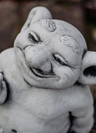 Садова фігура, скульптура, статуетка троль troll для декору виготовлена з цементу, ручної роботи 24 см7 фото