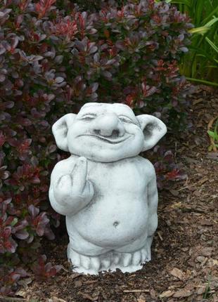 Садова фігура, скульптура, статуетка троль troll для декору виготовлена з цементу, ручної роботи 24 см10 фото