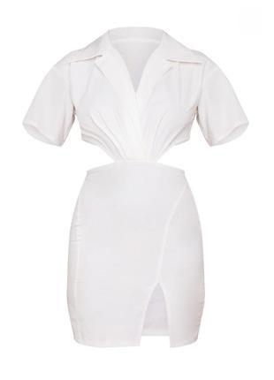 Женское котоновое белое платье рубашка сарафан plt 12 m-l (46-48)