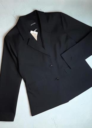 🎁1+1=3 шикарный базовый черный женский пиджак жакет monki, размер 46 - 48