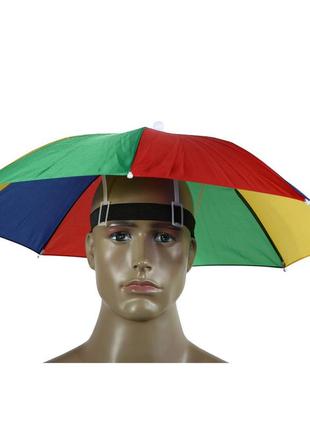 Мини зонтик в виде шляпы радуга 55 см vktech №741/1
