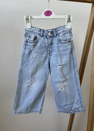 Детские джинсы zara для девочки 18 24 месяца светлые летние джинсы