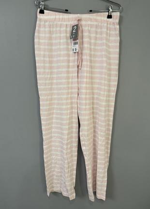 Новые пижамные брюки в полоску розовые, с этикетками f&amp;f