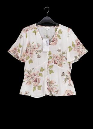 Новая нежная блузка "новая брендовая лёгкая, нежная блузка "warehouse" с" с цветочным принтом, uk12.