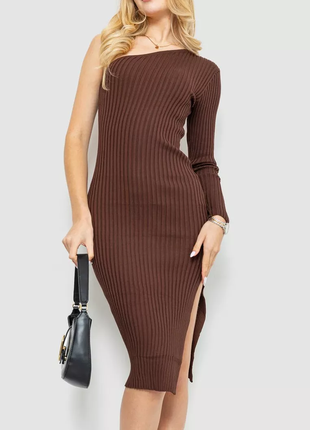 Вязаное платье, цвет коричневый, 204r174