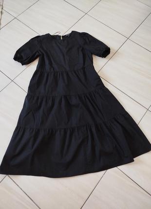 Черное хлопковое платье